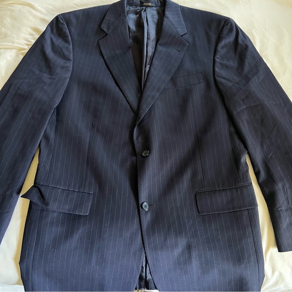 Hart Schaffner Marx Other - Hart Schaffner Marx Nordstrom Dark Navy Pinstripe Suit Jacket Size 42L